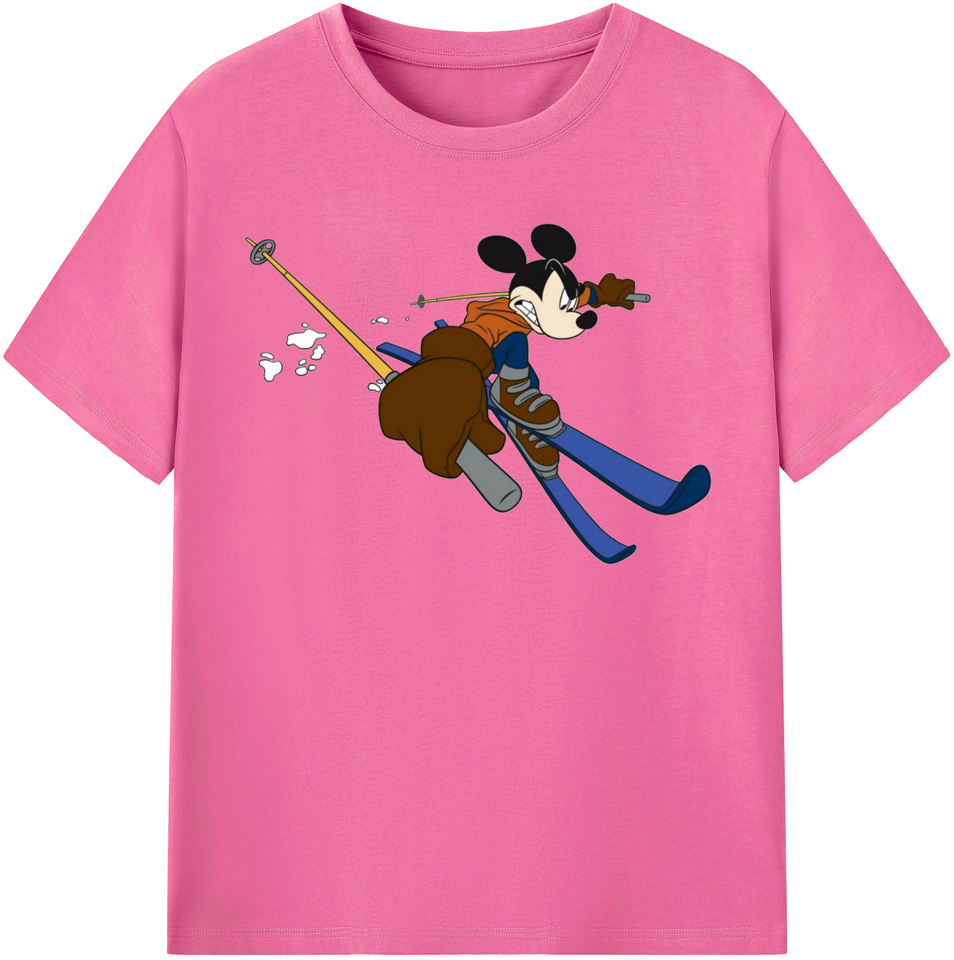 （画像用） ミッキーマウス Mickey Mouse レディースカジュアルプリントTシャツ（綿100％）